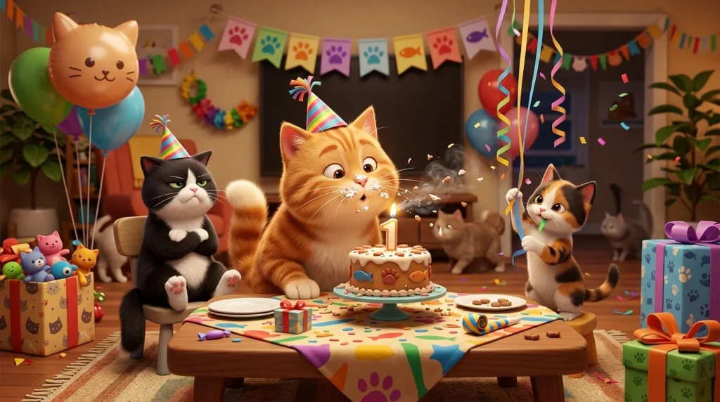 cat birthday puns